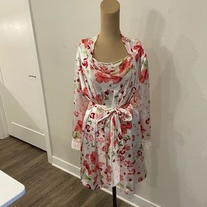 Floral Chemise Satin Babydoll